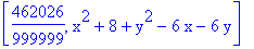 [462026/999999, x^2+8+y^2-6*x-6*y]